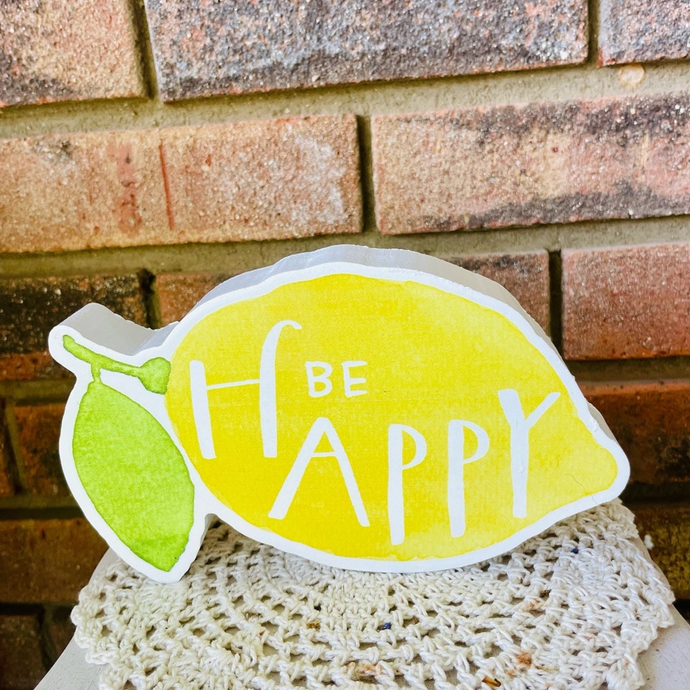 *Be Happy Chunky Lemon Shelf Sitter - Picture 1 of 11